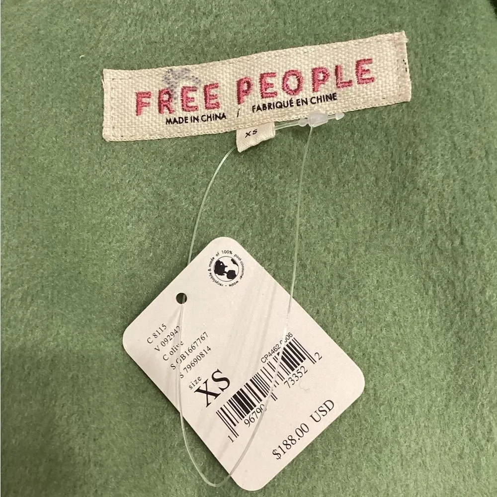 Free People Mari Solid Blazer Peacoat Double Breasted Textured‎ Oversized Coat